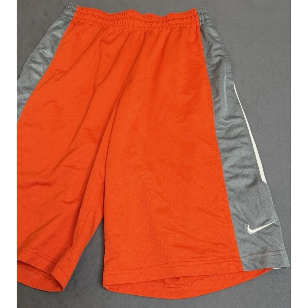 Nike Shorts Mens Size Medium Orange Basketball‎ Drawstring Pockets Lightweight